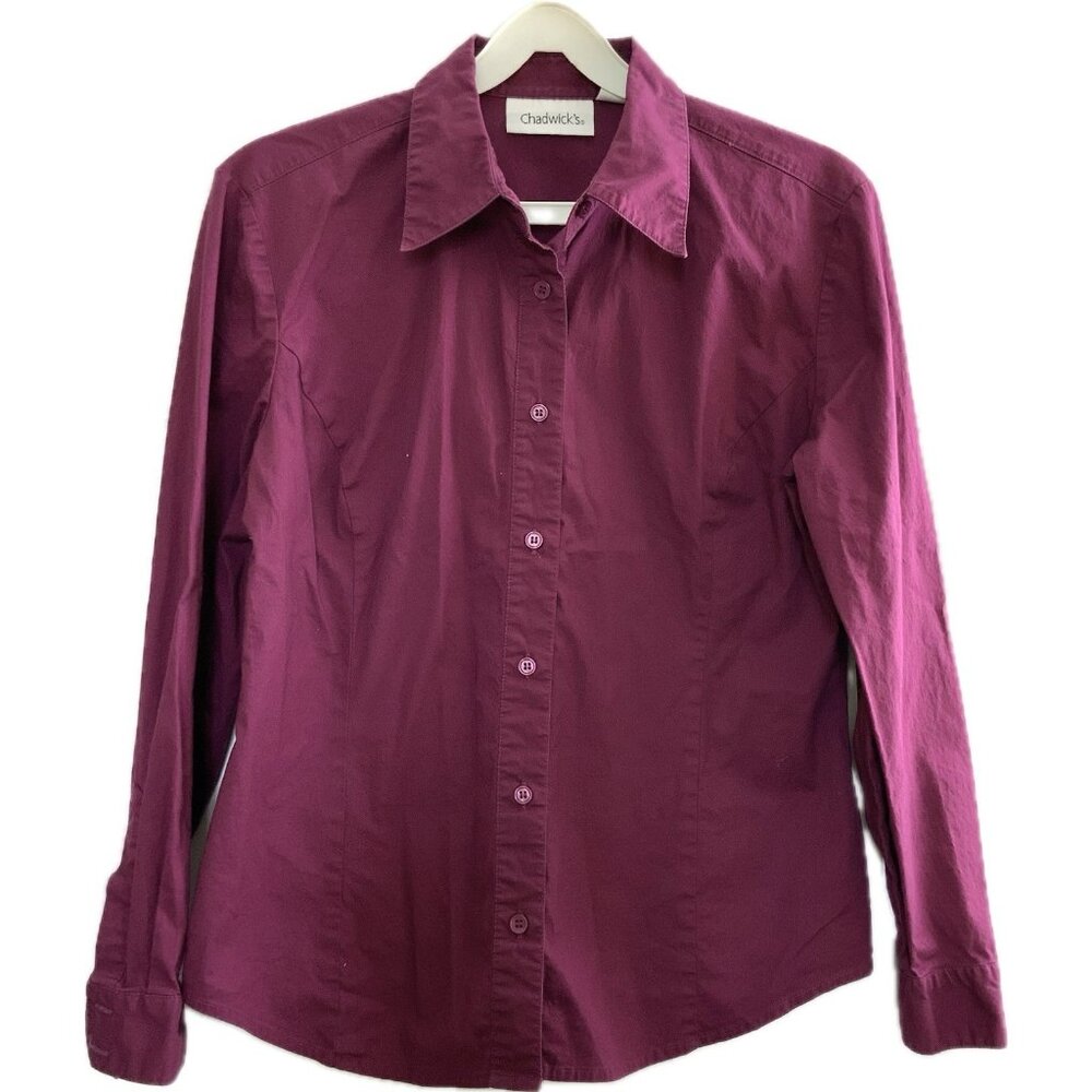 Chadwick’s Women’s PM Pink Long Sleeve Dress Shirt Fit Stretch Business Casual
